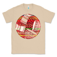 Mushroom african fabric pattern round earrings 2 Classic Tee - BundleAndBundleShop
