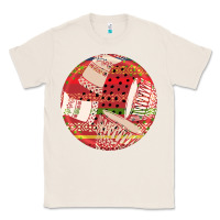 Natural african fabric pattern round earrings 2 Classic Tee - BundleAndBundleShop