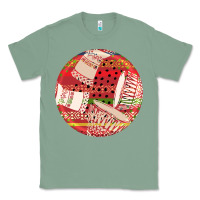 Sage african fabric pattern round earrings 2 Classic Tee - BundleAndBundleShop