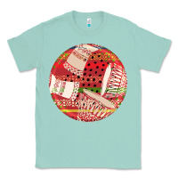 Seafoam african fabric pattern round earrings 2 Classic Tee - BundleAndBundleShop