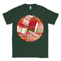 Sports Green african fabric pattern round earrings 2 Classic Tee - BundleAndBundleShop