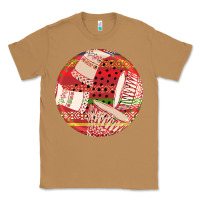 Toasted Coconut african fabric pattern round earrings 2 Classic Tee - BundleAndBundleShop