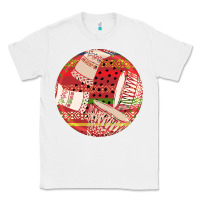 White african fabric pattern round earrings 2 Classic Tee - BundleAndBundleShop