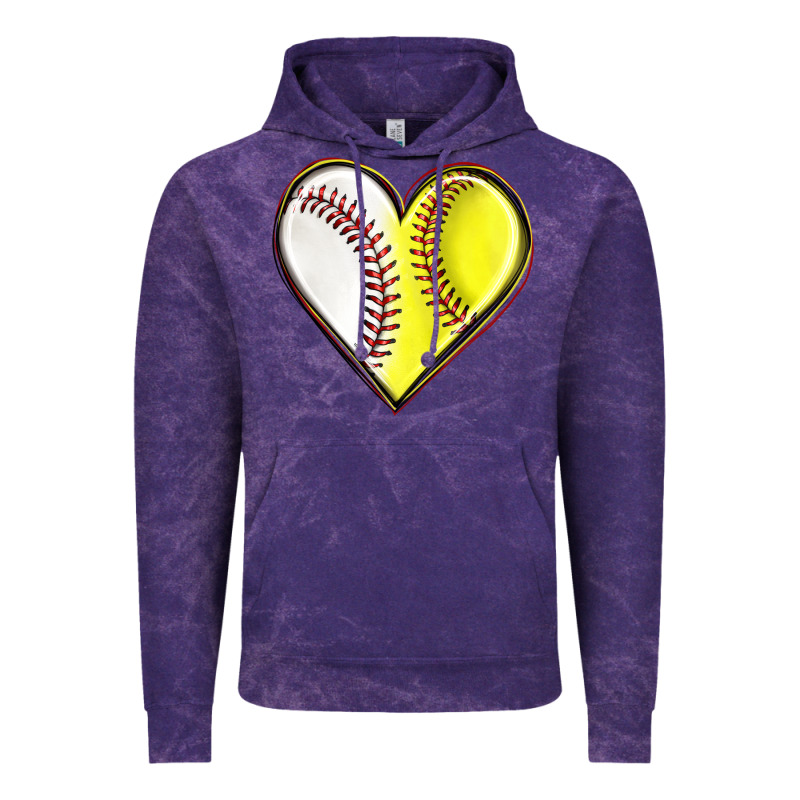 Baseball And Softball Heart Vintage Hoodie by texasbilliewilder | Teevron