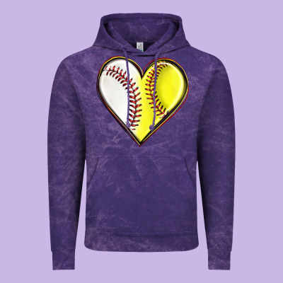 Vintage Hoodie baseball and softball heart