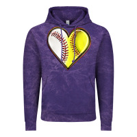 Cloud Purple baseball and softball heart Vintage Hoodie - texasbilliewilder