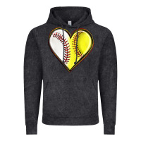 Vintage Black baseball and softball heart Vintage Hoodie - texasbilliewilder