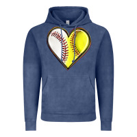 Vintage Denim baseball and softball heart Vintage Hoodie - texasbilliewilder