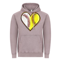 Vintage Zinc baseball and softball heart Vintage Hoodie - texasbilliewilder