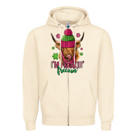 Sandshell i'm freakin freezin pink christmas long haired cow Zipper Hoodie - Jasminsmagicworld