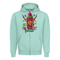 Seafoam i'm freakin freezin pink christmas long haired cow Zipper Hoodie - Jasminsmagicworld