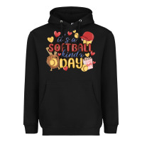 Black it's a softball kinda day Heavyweight Hoodie - MaliasSmallBusiness