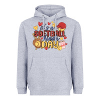 Heather Grey it's a softball kinda day Heavyweight Hoodie - MaliasSmallBusiness