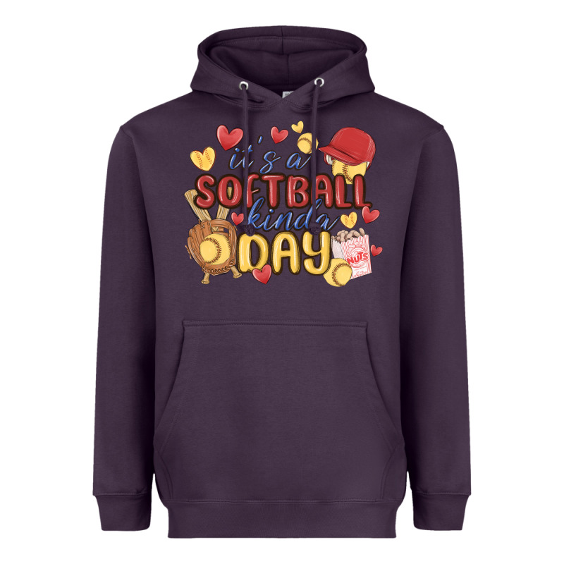 It's A Softball Kinda Day Heavyweight Hoodie by MaliasSmallBusiness | Teevron