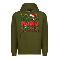 Army Green Christmas Mama Premium Hoodie - BundleAndBundleShop