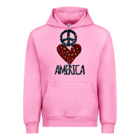 Fuchsia Pink Peace Love America Urban Hoodie - Bettercallsaul