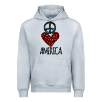 Heather Grey Peace Love America Urban Hoodie - Bettercallsaul