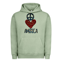 Pigment Oil Green Peace Love America Urban Hoodie - Bettercallsaul