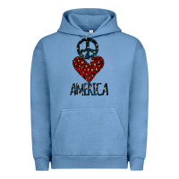 Pigment Pebble Blue Peace Love America Urban Hoodie - Bettercallsaul