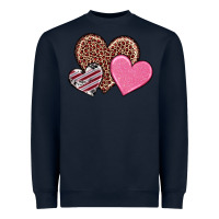 Navy valentine's day hearts Heavyweight Sweatshirt - RanaPortraitStore