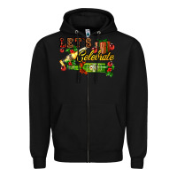 Black let`s celebrate with beer bottles Zipper Hoodie - AdoDesignShop