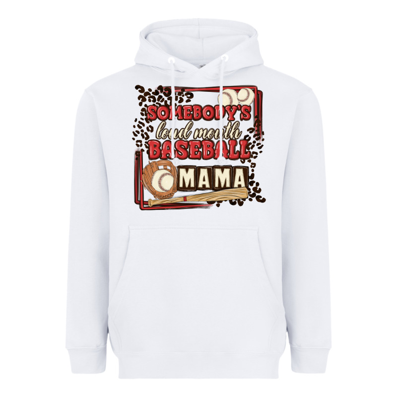 Somebody's Loud Mouth Baseball Mama Heavyweight Hoodie by MaliasSmallBusiness | Teevron