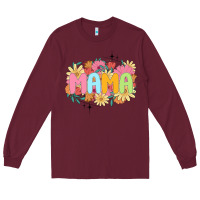 Burgundy floral mama Long Sleeve Tee - JahusDesignShop