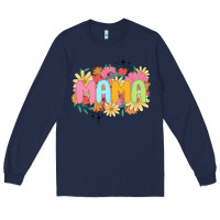 Navy floral mama Long Sleeve Tee - JahusDesignShop