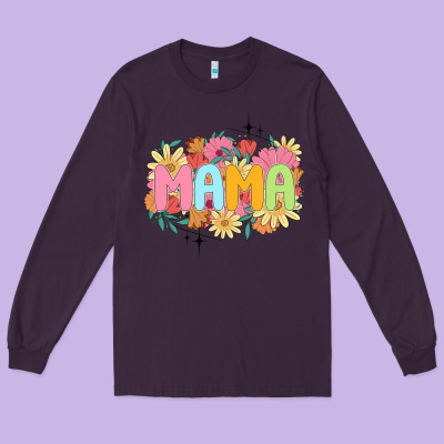 Floral Mama Long Sleeve Tee Designed By Jahusdesignshop