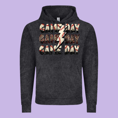 Game Day Game Day Baseball Lightning Bolt Vintage Hoodie Designed By Zillion Design Studio