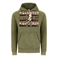 Vintage Olive game day game day baseball lightning bolt Vintage Hoodie - Zillion Design Studio