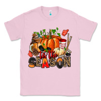 Bubblegum Pink fall and  hockey  tis the season Classic Tee - AdoDesignShop