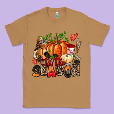 Fall And  Hockey  Tis The Season Classic Tee Designed By Adodesignshop