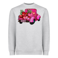 Valentine's Day Heart Cactus Truck Heavyweight Sweatshirt | Teevron