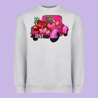 Heavyweight Sweatshirt valentine's day heart cactus truck
