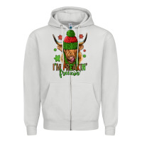 Dove Grey i'm freakin freezin christmas long haired cow Zipper Hoodie - Jasminsmagicworld