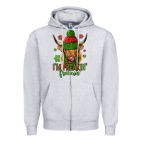 Heather Grey i'm freakin freezin christmas long haired cow Zipper Hoodie - Jasminsmagicworld