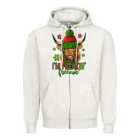 Oatmeal Heather i'm freakin freezin christmas long haired cow Zipper Hoodie - Jasminsmagicworld