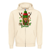 Sandshell i'm freakin freezin christmas long haired cow Zipper Hoodie - Jasminsmagicworld