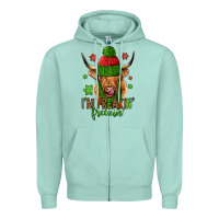 Seafoam i'm freakin freezin christmas long haired cow Zipper Hoodie - Jasminsmagicworld