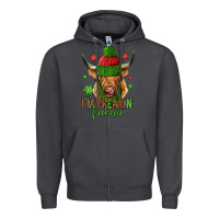 Smoke i'm freakin freezin christmas long haired cow Zipper Hoodie - Jasminsmagicworld