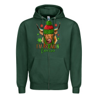Sports Green i'm freakin freezin christmas long haired cow Zipper Hoodie - Jasminsmagicworld