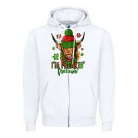 White i'm freakin freezin christmas long haired cow Zipper Hoodie - Jasminsmagicworld