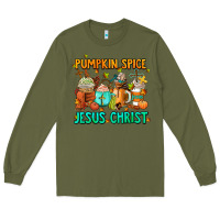Army Green pumpkin spıce jesus christ coffee cups Long Sleeve Tee - AdoDesignShop