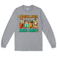 Heather Grey pumpkin spıce jesus christ coffee cups Long Sleeve Tee - AdoDesignShop