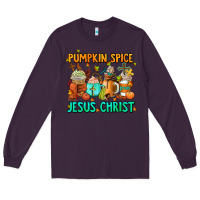 Plum pumpkin spıce jesus christ coffee cups Long Sleeve Tee - AdoDesignShop