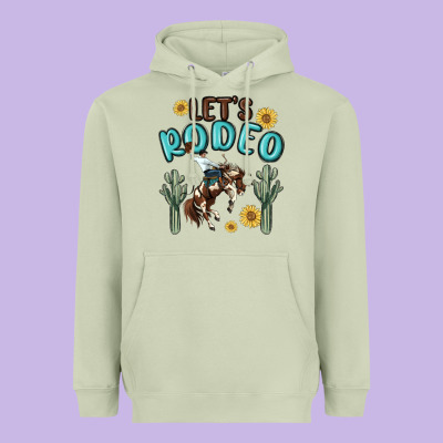 Let's Rodeo Heavyweight Hoodie Designed By Maliassmallbusiness