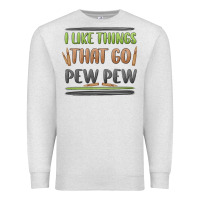 Oatmeal Heather i like things that go pew pew Premium Sweatshirt - MaliasSmallBusiness