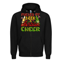 Black fueled by beer and christmas cheer with beer bottles Zipper Hoodie - AdoDesignShop