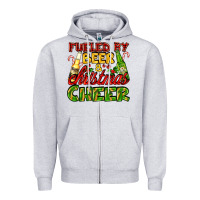 Heather Grey fueled by beer and christmas cheer with beer bottles Zipper Hoodie - AdoDesignShop